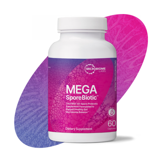 Microbiome Labs MegaSporeBiotic Probiotics for Women & Men - Spore-Based Probiotic for Gut Health & Digestive Support - Shelf-Stable, Travel-Friendly, Mens & Womens Probiotics (60 Capsules)